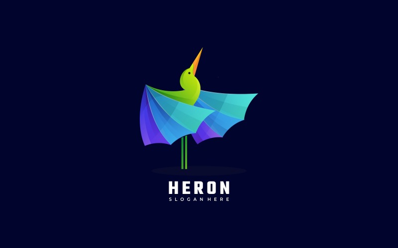 Heron Gradient Logo Style Logo Template
