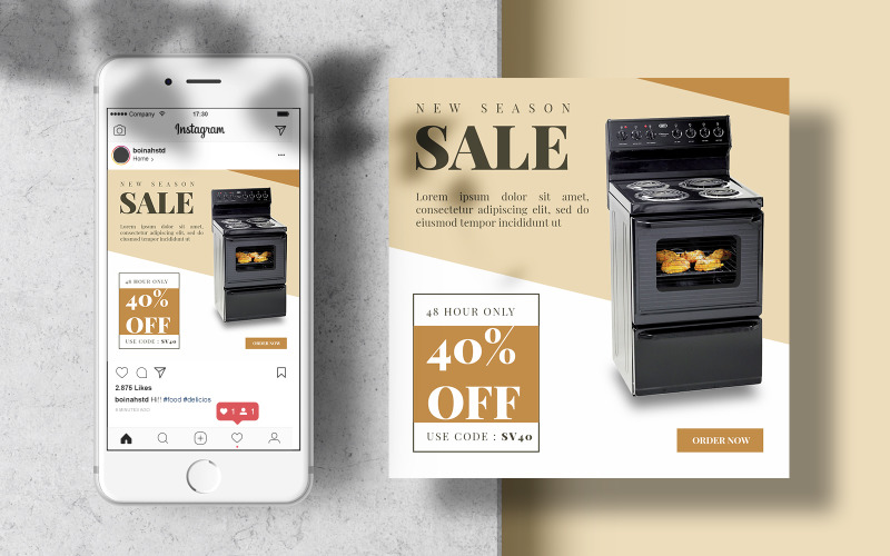 Kitchenware Product Instagram Post Template Banner Social Media