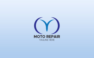 M Letter Moto Repair Logo Design Template