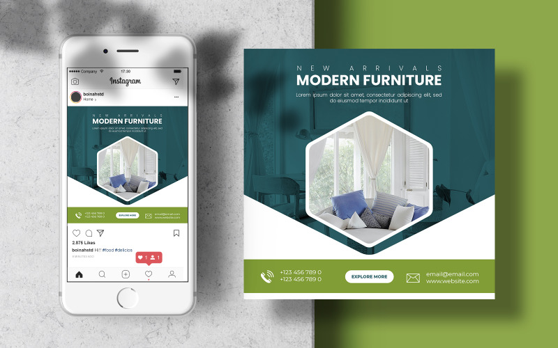 Modern Home Furniture Instagram Post Banner Template Social Media