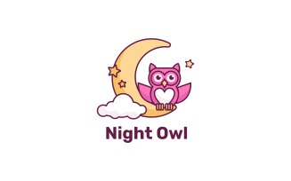 Night Owl Color Mascot Logo