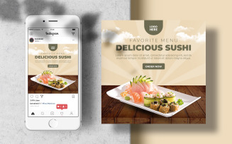 Sushi Menu Instagram Post Banner Template
