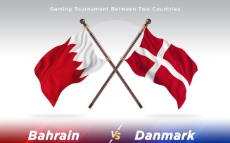 Bahrain versus Denmark Two Flags