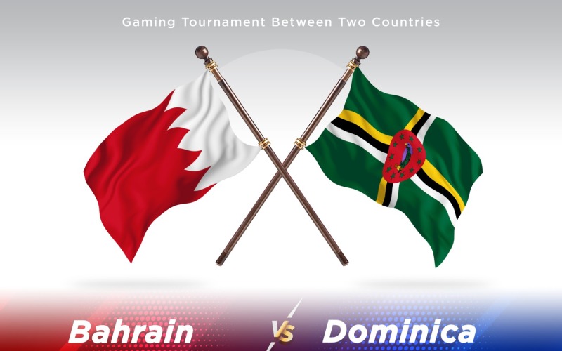 Bahrain versus Dominica Two Flags Illustration