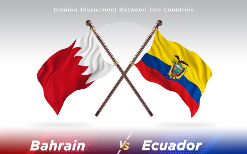 Bahrain versus Ecuador Two Flags Illustration