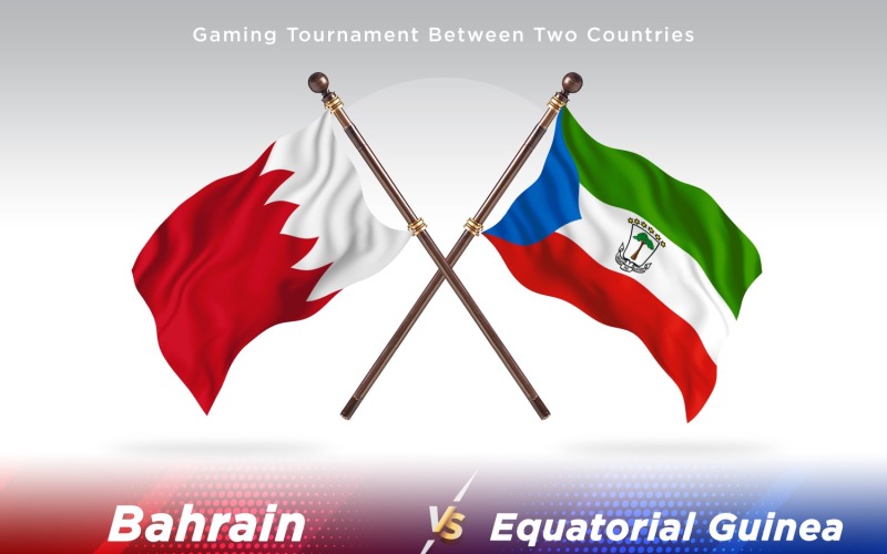 Bahrain versus equatorial guinea Two Flags Illustration