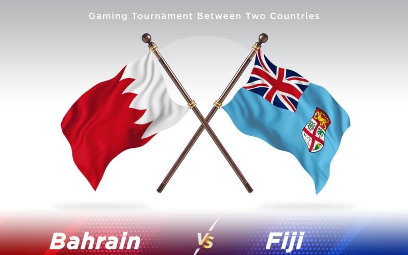 Bahrain versus Fiji Two Flags Illustration