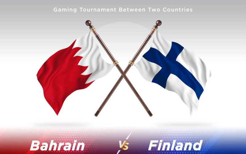 Bahrain versus Finland Two Flags Illustration