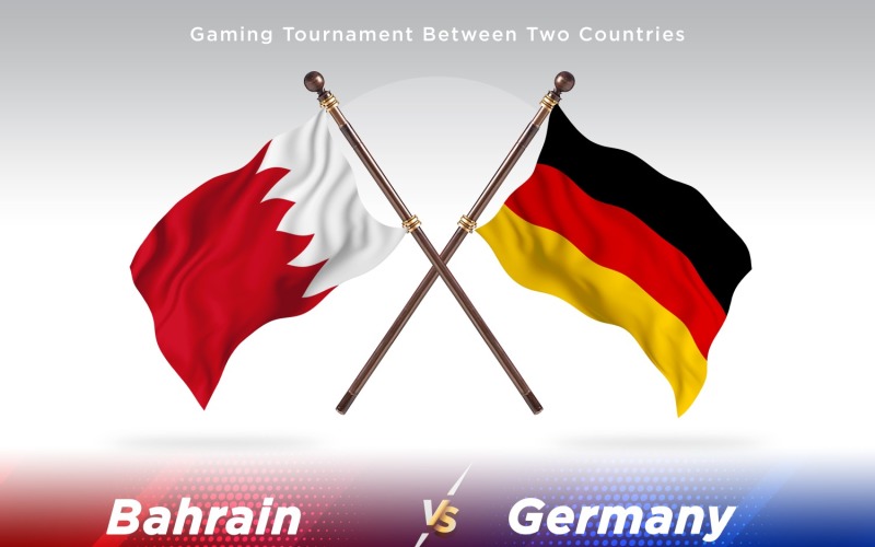 Bahrain versus Germany Two Flags Illustration
