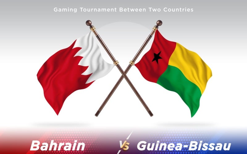 Bahrain versus Guinea-Bissau Two Flags Illustration
