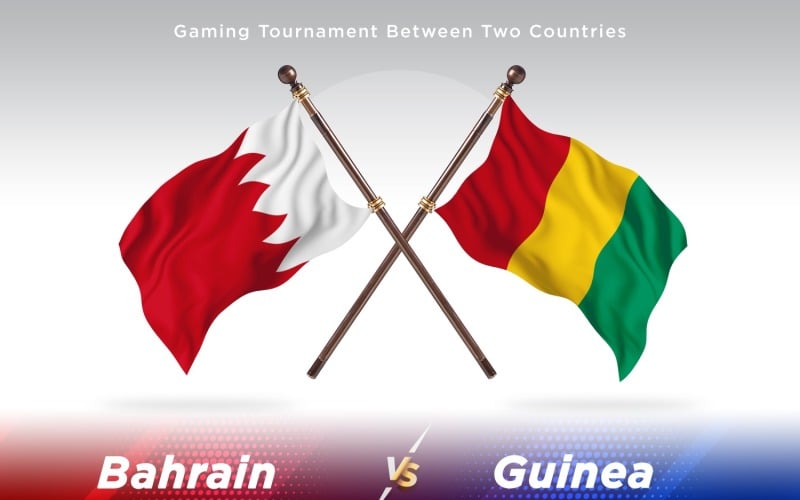 Bahrain versus guinea Two Flags Illustration