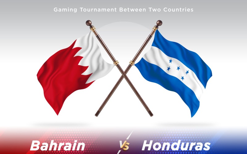 Bahrain versus Honduras Two Flags Illustration