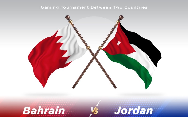 Bahrain versus Jordan Two Flags Illustration