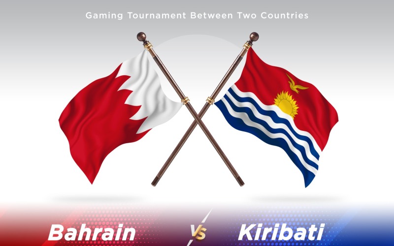 Bahrain versus Kiribati Two Flags Illustration