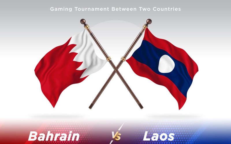 Bahrain versus Laos Two Flags Illustration