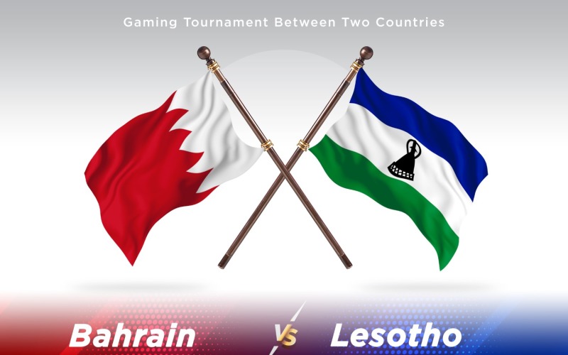 Bahrain versus Lesotho Two Flags Illustration