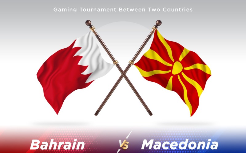 Bahrain versus Macedonia Two Flags Illustration