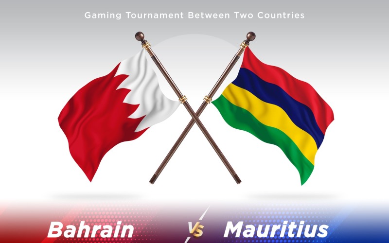 Bahrain versus Mauritius Two Flags Illustration