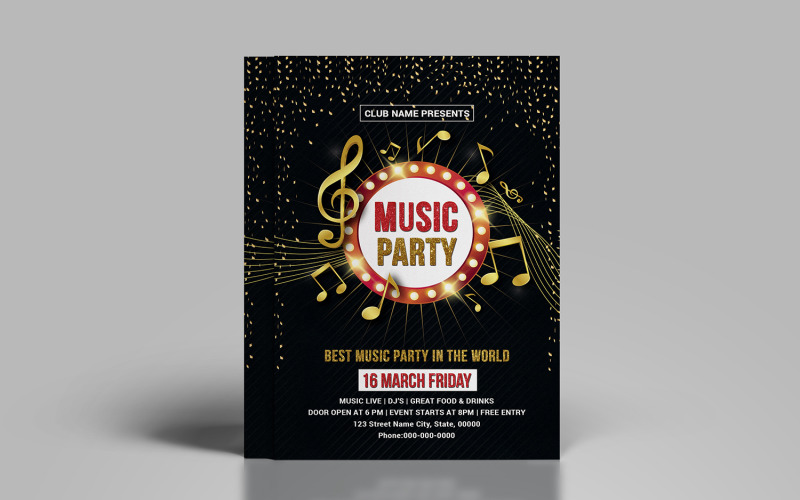 Music Club Party Flyer Corporate Identity Template