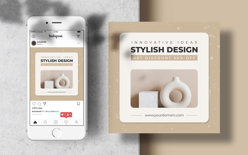 Stylish Design Furniture Instagram Post Template Banner Social Media