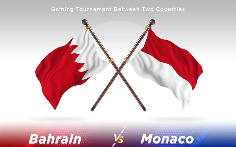 Bahrain versus Monaco Two Flags Illustration