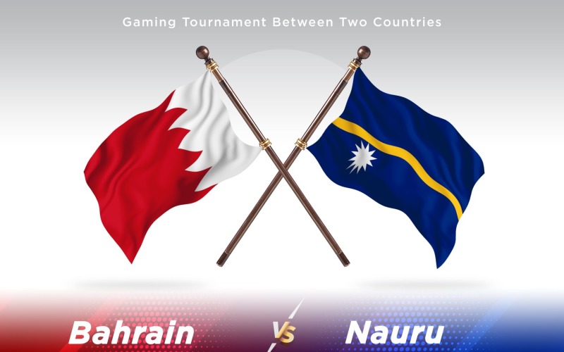 Bahrain versus Nauru Two Flags Illustration