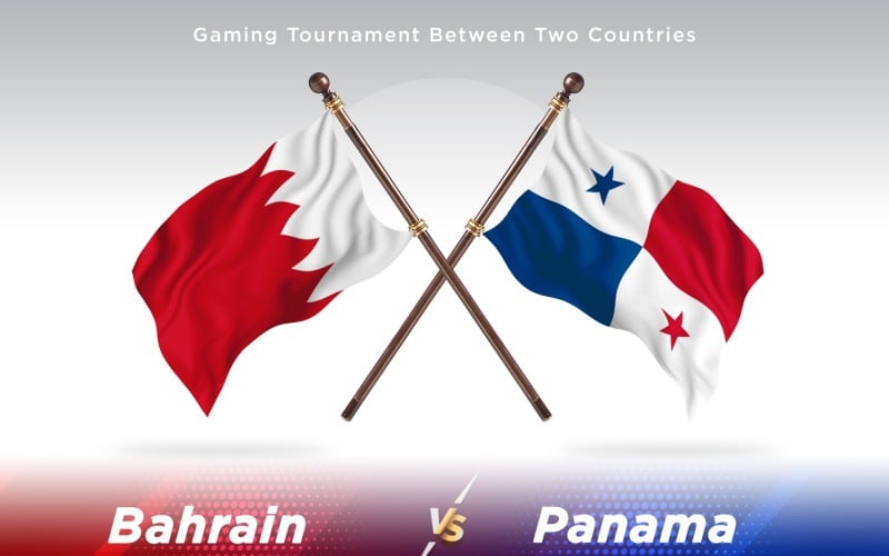 Bahrain versus panama Two Flags Illustration