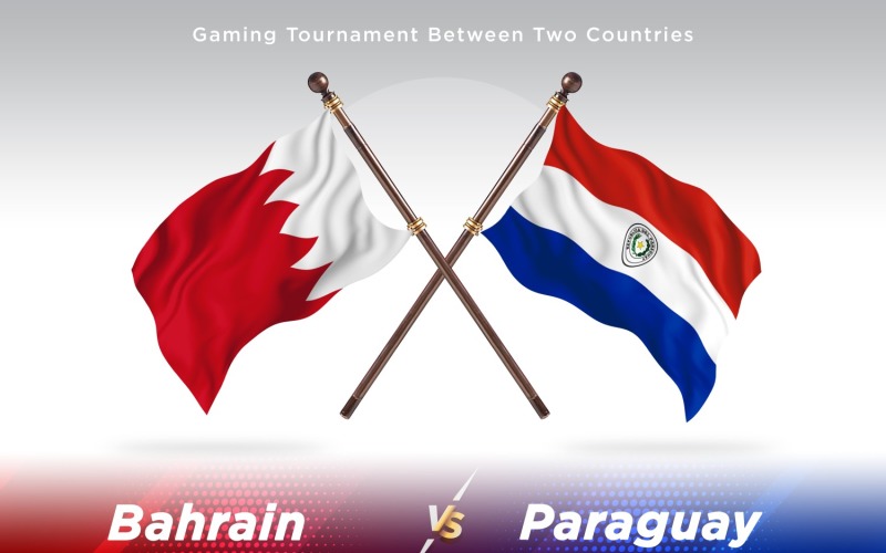 Bahrain versus Paraguay Two Flags Illustration