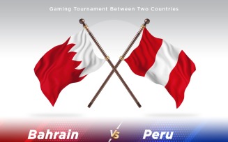 Bahrain versus Peru Two Flags