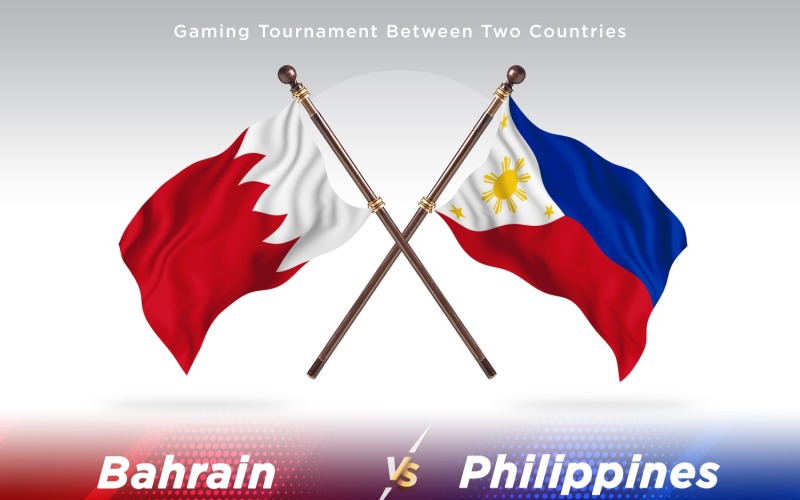 Bahrain versus Philippines Two Flags Illustration