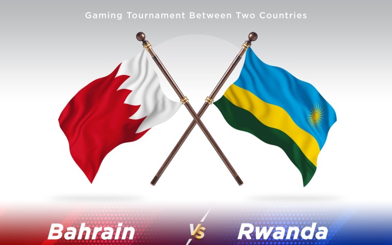 Bahrain versus Rwanda Two Flags Illustration