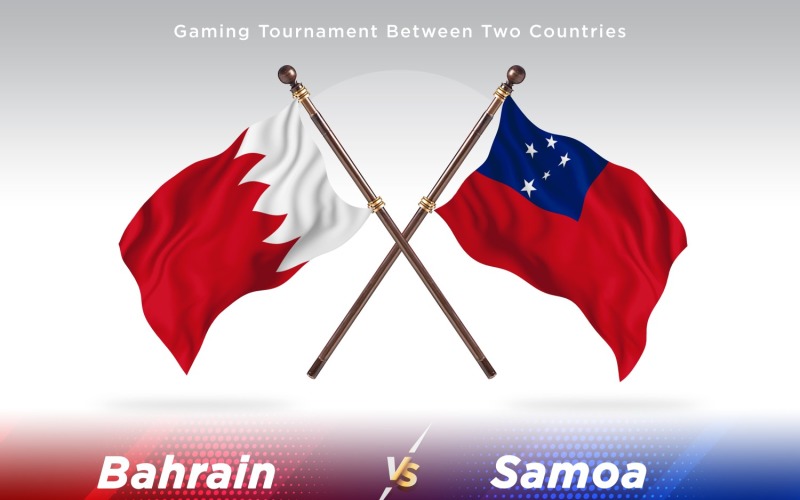 Bahrain versus Samoa Two Flags Illustration