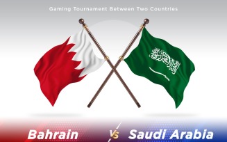 Bahrain versus Saudi Arabia Two Flags