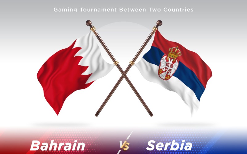 Bahrain versus Serbia Two Flags Illustration