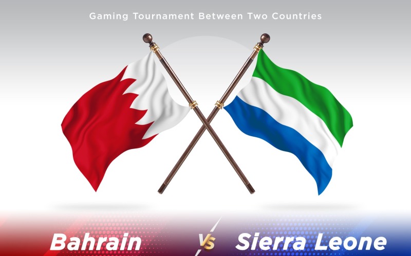 Bahrain versus sierra Leone Two Flags Illustration