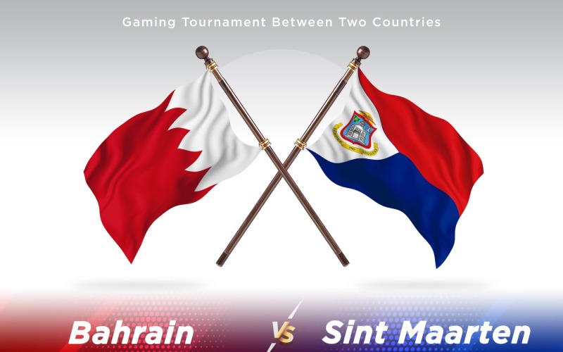 Bahrain versus Sint marten Two Flags Illustration