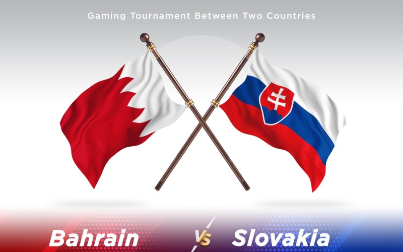 Bahrain versus Slovakia Two Flags Illustration