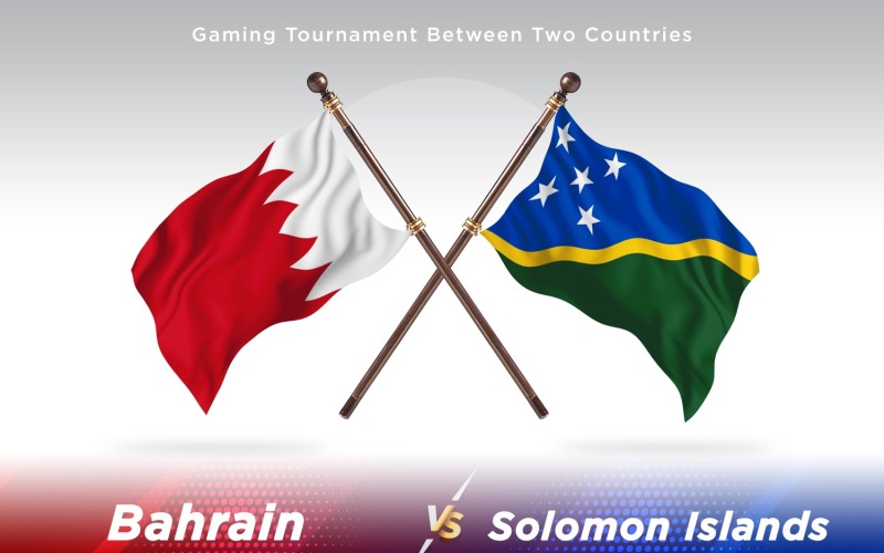 Bahrain versus Solomon islands Two Flags Illustration