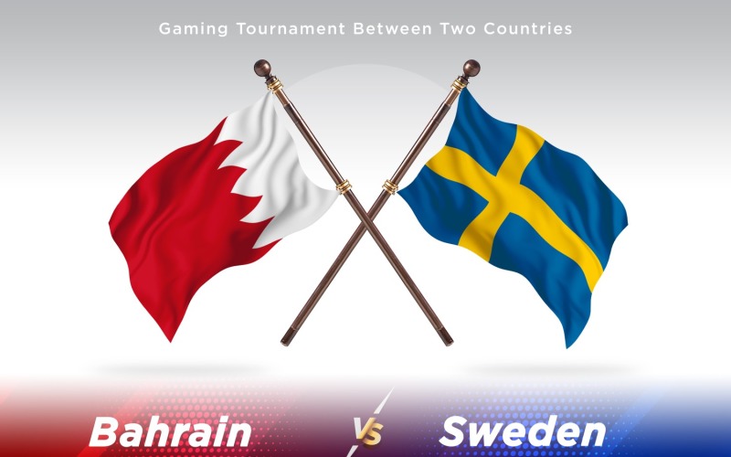 Bahrain versus Sweden Two Flags Illustration