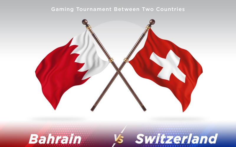 Bahrain versus Switzerland Two Flags Illustration