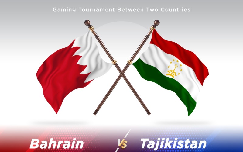 Bahrain versus Tajikistan Two Flags Illustration