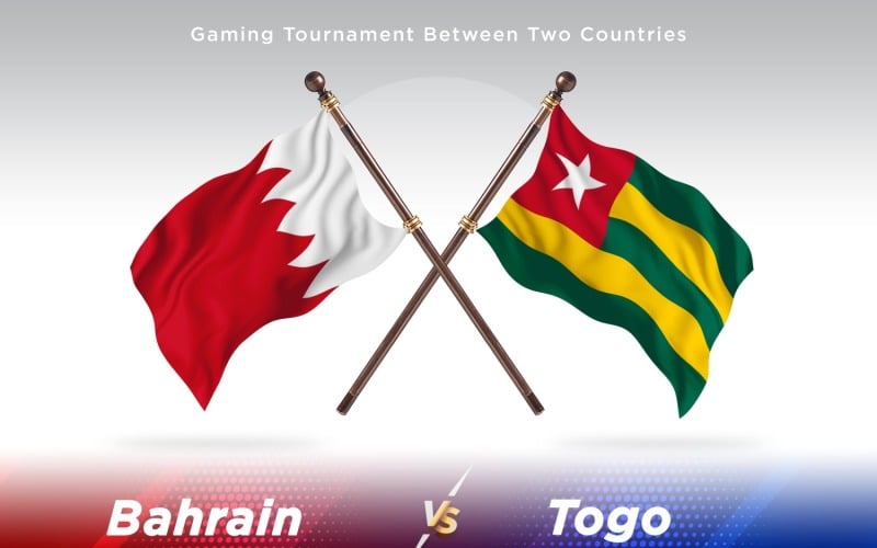 Bahrain versus Togo Two Flags Illustration