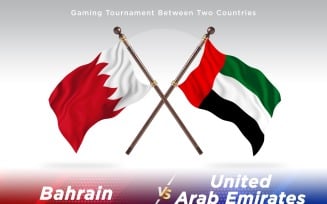 Bahrain versus united Arab emirates Two Flags