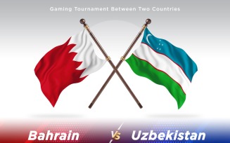 Bahrain versus Uzbekistan Two Flags