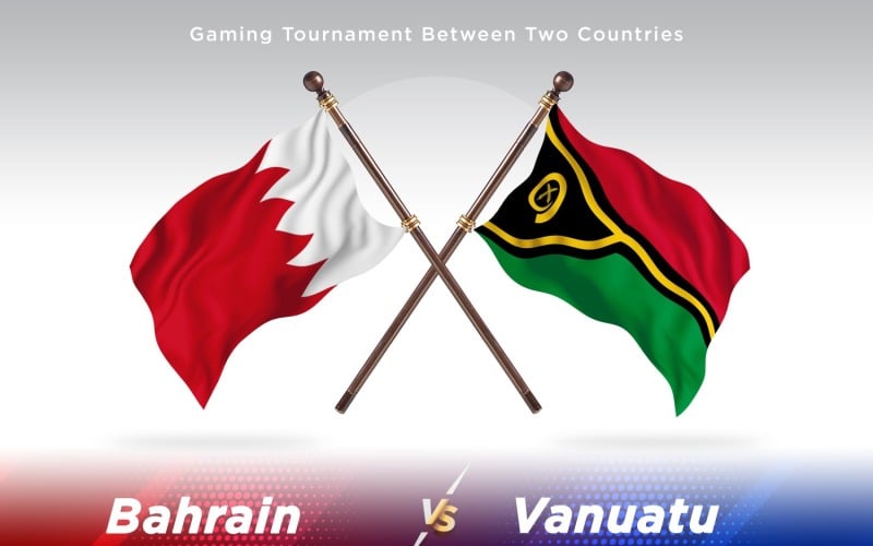 Bahrain versus Vanuatu Two Flags Illustration
