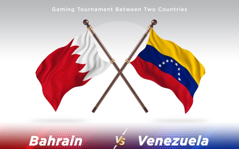 Bahrain versus Venezuela Two Flags Illustration