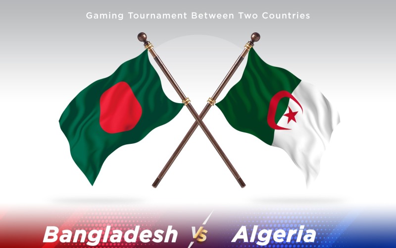 Bangladesh versus Algeria Two Flags Illustration