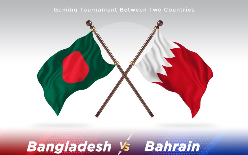 Bangladesh versus Bahrain Two Flags Illustration