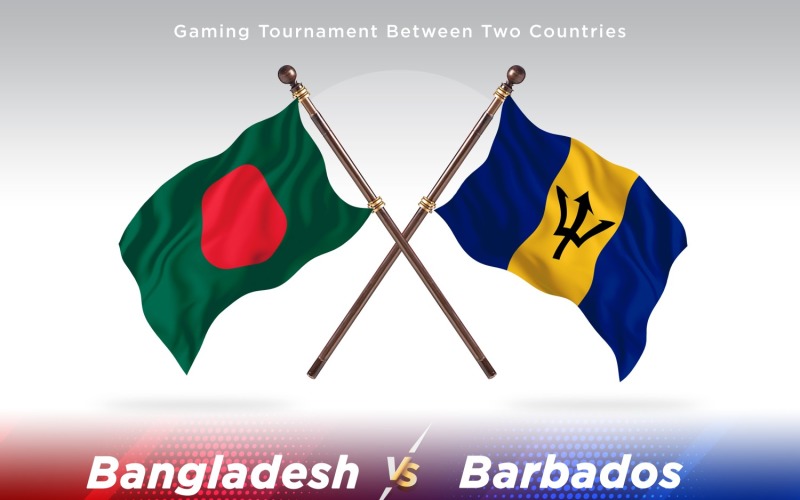 Bangladesh versus Barbados Two Flags Illustration