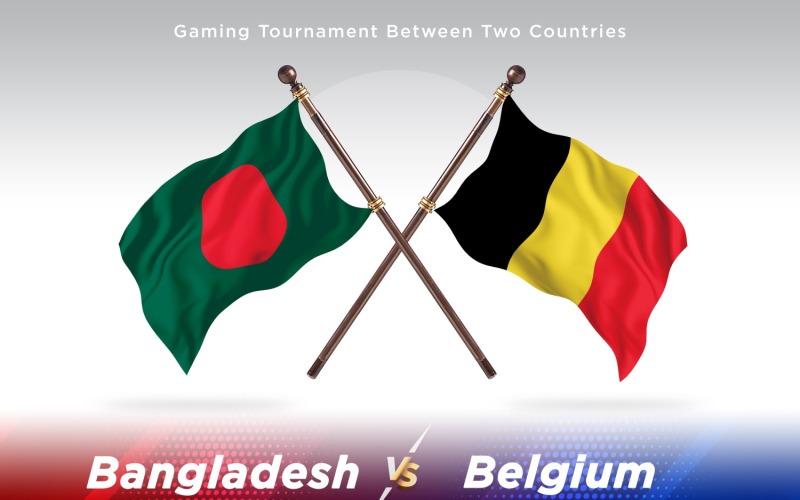 Bangladesh versus Belgium Two Flags Illustration